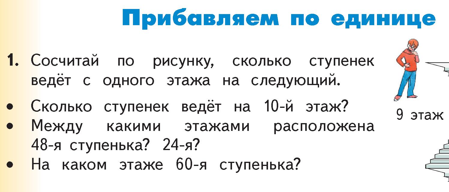 Часть 1. Страницы 6-7 Прибавляем по единице: 1 - условие Часть 1. Страницы 6-7 Прибавляем по единице: 1 - условие