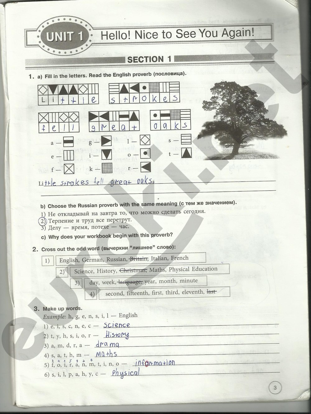 Задания на страницах рабочей тетради: 3 - решебник №1 Задания на страницах рабочей тетради: 3 - решебник №1